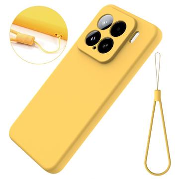 Xiaomi 15 Flydende silikone cover med håndrem - gul