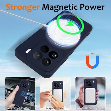 Xiaomi 15 Pro Liquid Silikone Cover - MagSafe Kompatibel - Mørkeblå