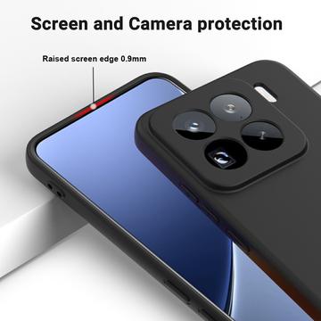 Xiaomi 15 Pro Flydende silikone cover med håndrem - sort