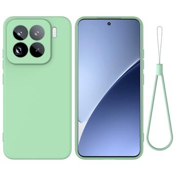 Xiaomi 15 Pro Flydende silikone cover med håndrem - grøn