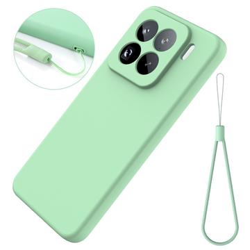 Xiaomi 15 Pro Flydende silikone cover med håndrem - grøn