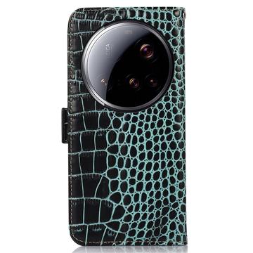 Xiaomi 15 Ultra Crocodile Series Læderpung med RFID - Grøn