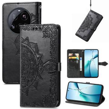 Xiaomi 15 Ultra Mandala Series Etui med Pung - Sort