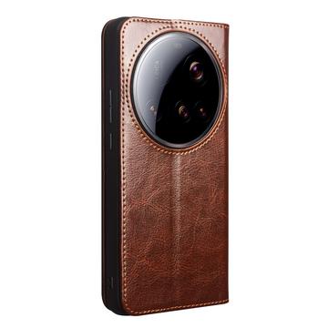 Xiaomi 15 Ultra Qialino Classic Læderpung - Mørkebrun