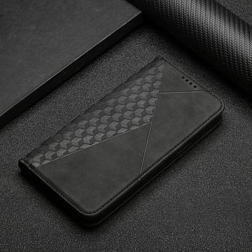 Xiaomi 15 Ultra Rombe Mønster Pung Cover med magnetisk lukning - Sort