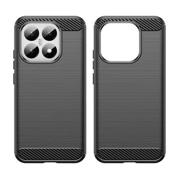 Xiaomi 15T Børstet TPU Cover - Karbonfiber - Sort