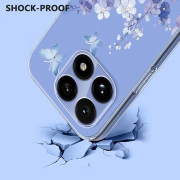 Xiaomi 15T TPU-cover med blomstermønster - Lilla