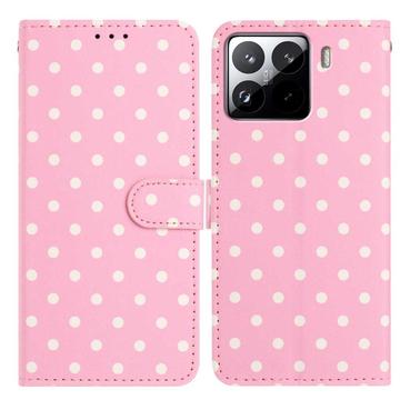Xiaomi 15T Pro Pung Etui med Prikket Mønster - Pink