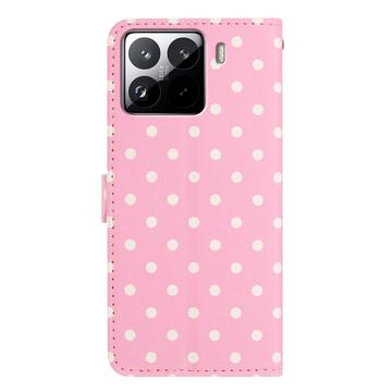 Xiaomi 15T Pro Pung Etui med Prikket Mønster - Pink