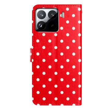 Xiaomi 15T Pro Pung Etui med Prikket Mønster - Rød