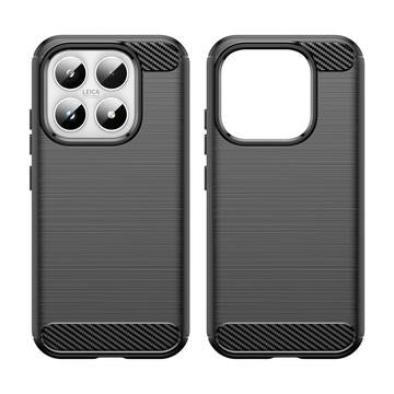 Xiaomi 17 Børstet TPU Cover - Karbonfiber - Sort