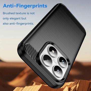 Xiaomi 17 Børstet TPU Cover - Karbonfiber - Sort