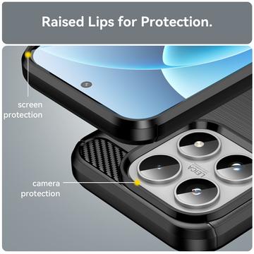 Xiaomi 17 Børstet TPU Cover - Karbonfiber - Sort