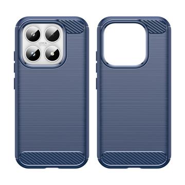 Xiaomi 17 Børstet TPU Cover - Karbonfiber - blå