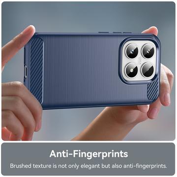 Xiaomi 17 Børstet TPU Cover - Karbonfiber - blå
