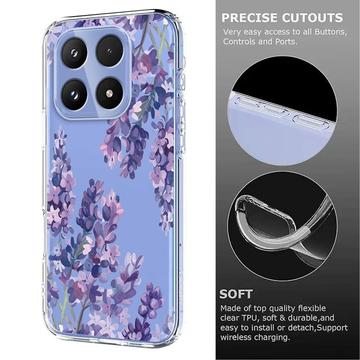 Xiaomi 17 TPU-cover med blomstermønster - Blåregn