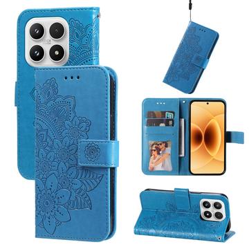 Xiaomi 17 Mandala Series Etui med Pung - Blå