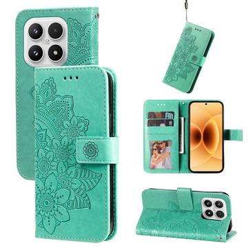 Xiaomi 17 Mandala Series Etui med Pung - Grøn