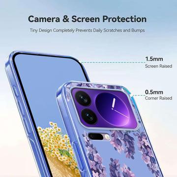Xiaomi 17 Pro TPU-cover med blomstermønster - Blåregn