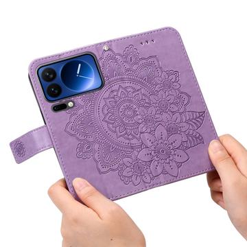 Xiaomi 17 Pro Mandala Series Etui med Pung - Lilla