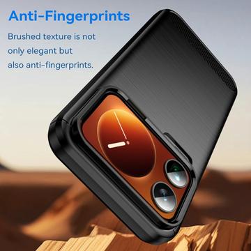 Xiaomi 17 Pro Max Børstet TPU Cover - Sort