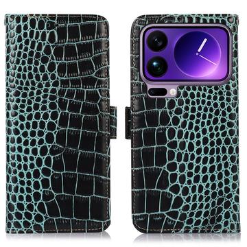 Xiaomi 17 Pro Max Crocodile Series Læderpung med RFID - Grøn