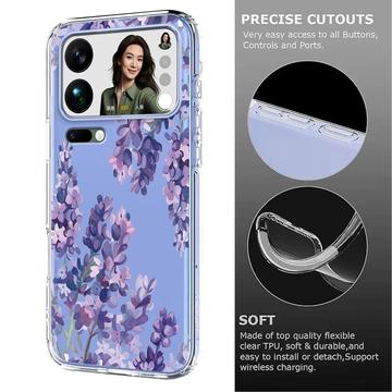 Xiaomi 17 Pro Max TPU-cover med blomstermønster - Blåregn