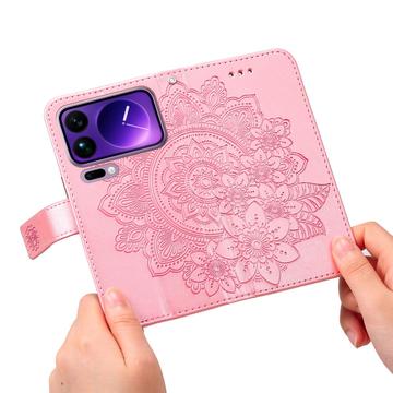 Xiaomi 17 Pro Max Mandala Series Etui med Pung - Pink