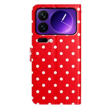 Xiaomi 17 Pro Max Pung Etui med Prikket Mønster - Rød