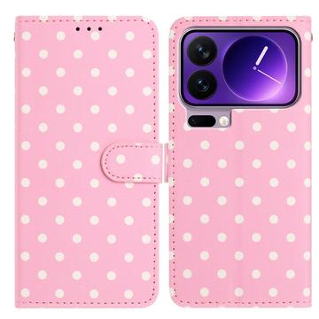 Xiaomi 17 Pro Pung Etui med Prikket Mønster - Pink
