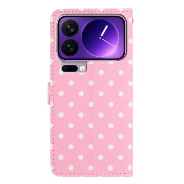 Xiaomi 17 Pro Pung Etui med Prikket Mønster - Pink