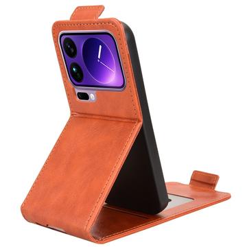 Xiaomi 17 Pro lodret flip-etui med stativ - Brun