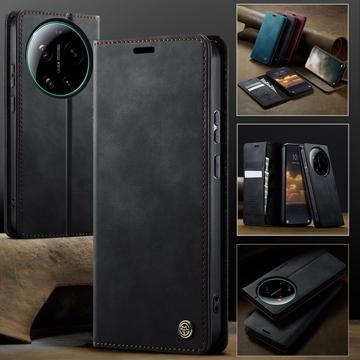 Xiaomi 17 Ultra Caseme 033 Pung Etui med Kalvemønster og RFID-blokering - Sort