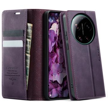 Xiaomi 17 Ultra Caseme 033 Pung Etui med Kalvemønster og RFID-blokering - Lilla
