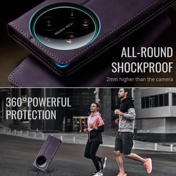 Xiaomi 17 Ultra Caseme 033 Pung Etui med Kalvemønster og RFID-blokering - Lilla