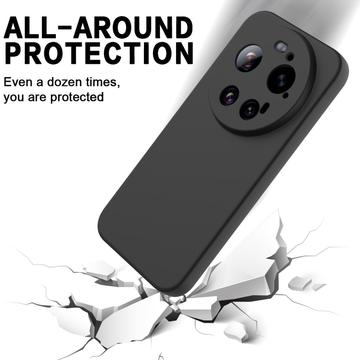 Xiaomi 17 Ultra Flydende silikone cover med håndrem - Sort