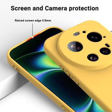 Xiaomi 17 Ultra Flydende silikone cover med håndrem - Gul