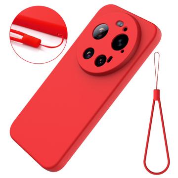 Xiaomi 17 Ultra Flydende silikone cover med håndrem - Rød