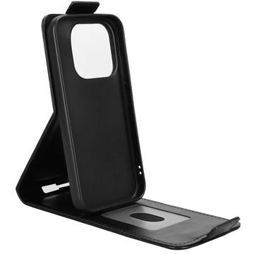 Xiaomi 17 lodret flip-etui med stativ - sort