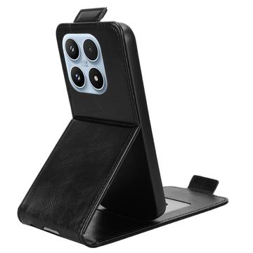Xiaomi 17 lodret flip-etui med stativ - sort