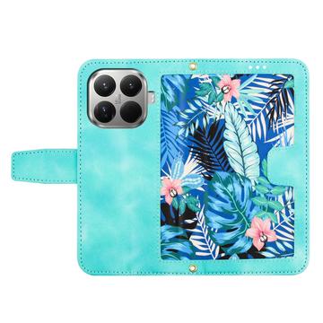 Xiaomi 17T Blomstret pung etui med kortholdere - grøn