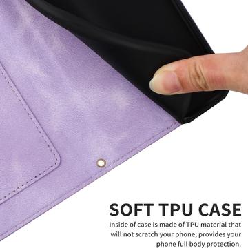 Xiaomi 17T Blomstret pung etui med kortholdere - lyslilla