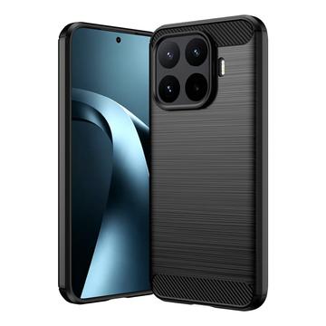 Xiaomi 17T Pro Børstet TPU Cover - Karbonfiber - Sort