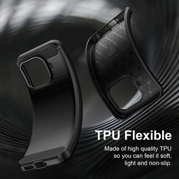 Xiaomi 17T Pro Børstet TPU Cover - Karbonfiber - Sort