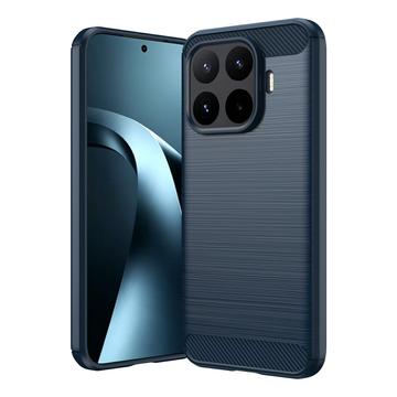 Xiaomi 17T Pro Børstet TPU Cover - Karbonfiber - blå