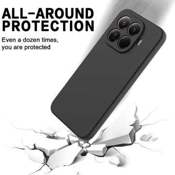 Xiaomi 17T Pro Flydende silikone cover med håndrem - Sort