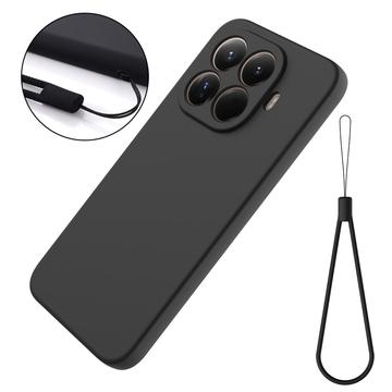 Xiaomi 17T Pro Flydende silikone cover med håndrem - Sort