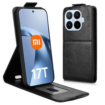 Xiaomi 17T lodret flip-etui med stativ - sort