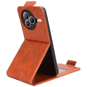 Xiaomi Civi 5 Pro lodret flip-etui med stativ - Brun