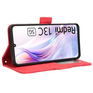 Xiaomi Poco M6/Redmi 13R Pung Cover med Kortholder - Rød